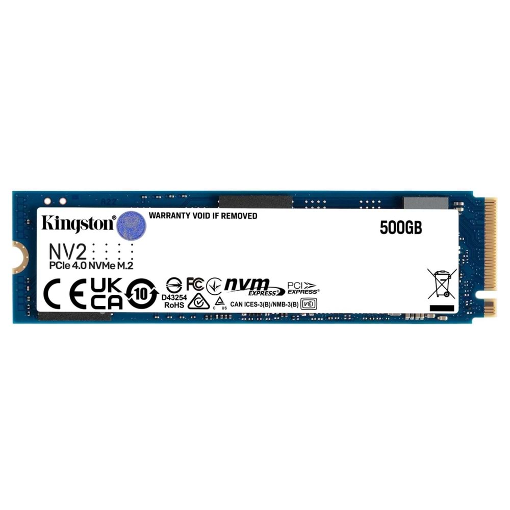 Kingston NV2 SNV2S/500G 500 GB 3500/2100 MB/S PCIe 4.0 NVMe M.2 SSD