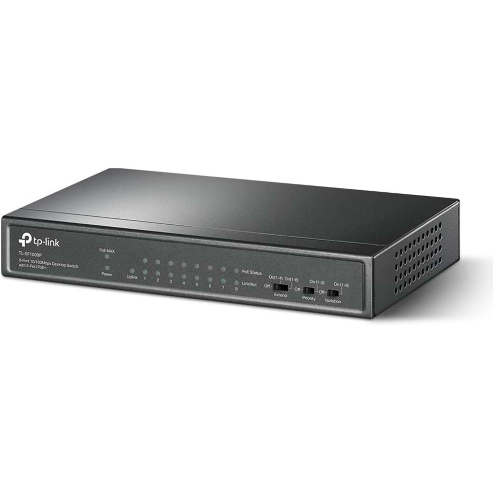 TP-Link TL-SF1009P, 9-Port 10/100Mbps Desktop Switch with 8-Port PoE+