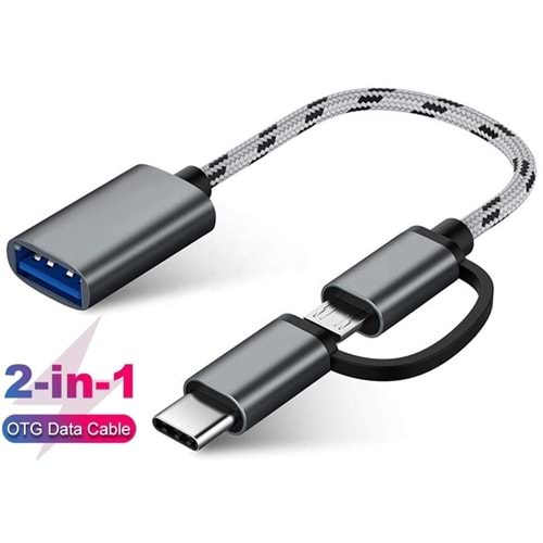 Usb 3.0 Otg To Type C Micro Usb Data Şarj Çevirici Dönüştürücü Adaptör