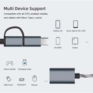 Usb 3.0 Otg To Type C Micro Usb Data Şarj Çevirici Dönüştürücü Adaptör