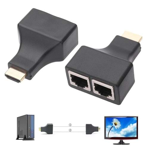 Hdmi Rj45 Cat5 6 Extender Uzatıcı Uzatma Aparatı Adaptör