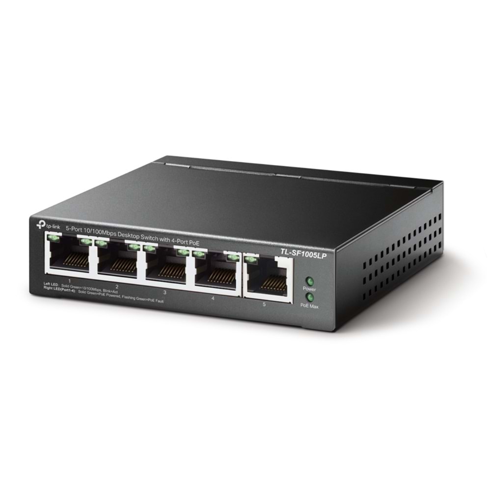 TP-Link TL-SF1005LP 5-Port 10/100 Mbps Desktop Switch with 4-Port PoE (41W)