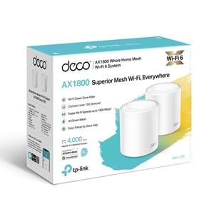 TP-Link Deco X20 AX1800 Mbps Tüm Ev Mesh Wi-Fi 6 Sistemi ( 2’li Paket )