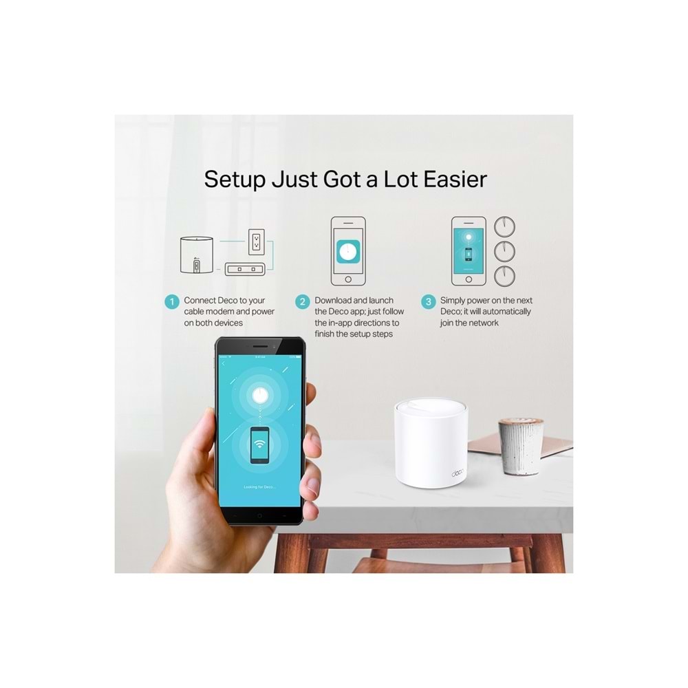 TP-Link Deco X20 AX1800 Mbps Wi-Fi 6 Tüm Ev Mesh Sistemi ( 3’lü Paket )