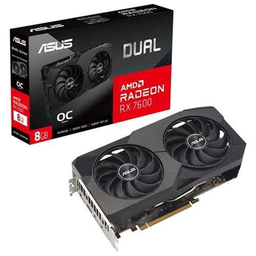 Asus DUAL-RX7600-O8G 8GB GDDR6 128Bit DP/HDMI PCI 4.0 Ekran Kartı