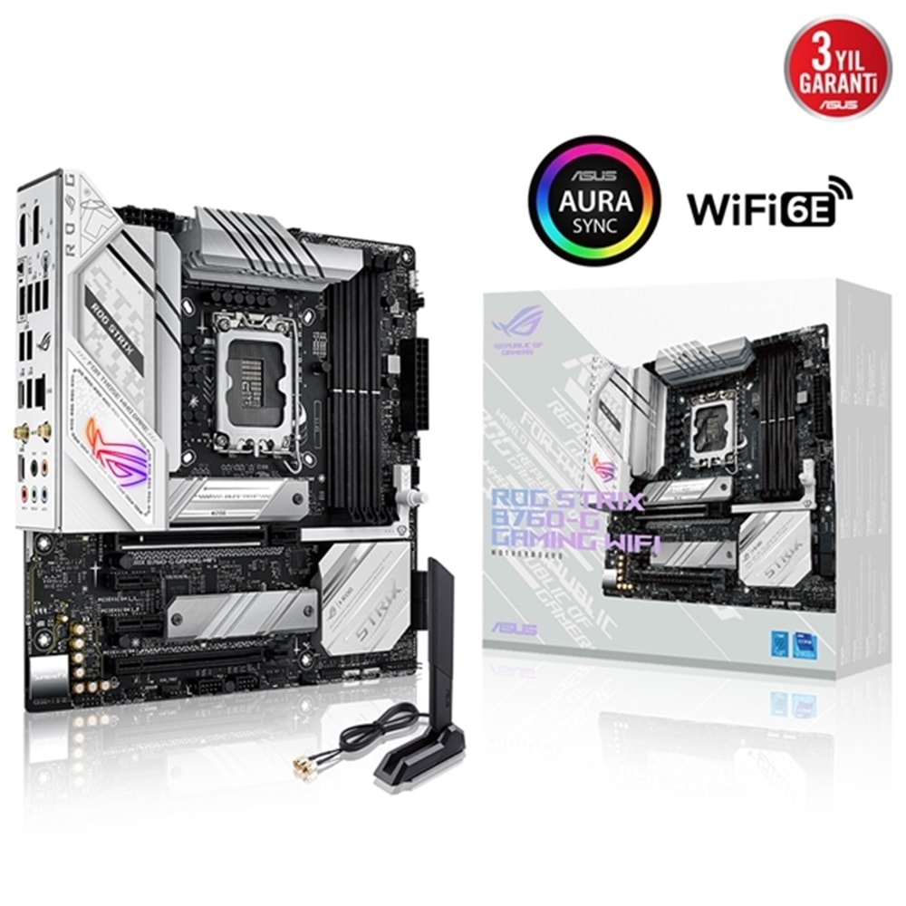 Asus ROG STRIX B760-G Gaming Wifi Intel B760 7800 MHz DDR5 LGA 1700 Micro ATX Anakart