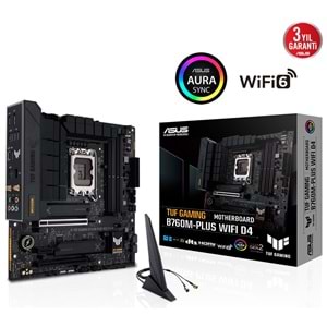 Asus TUF Gaming B760M-Plus WIFI D4 Intel B760 5333 MHz (OC) DDR4 Soket 1700 mATX Anakart