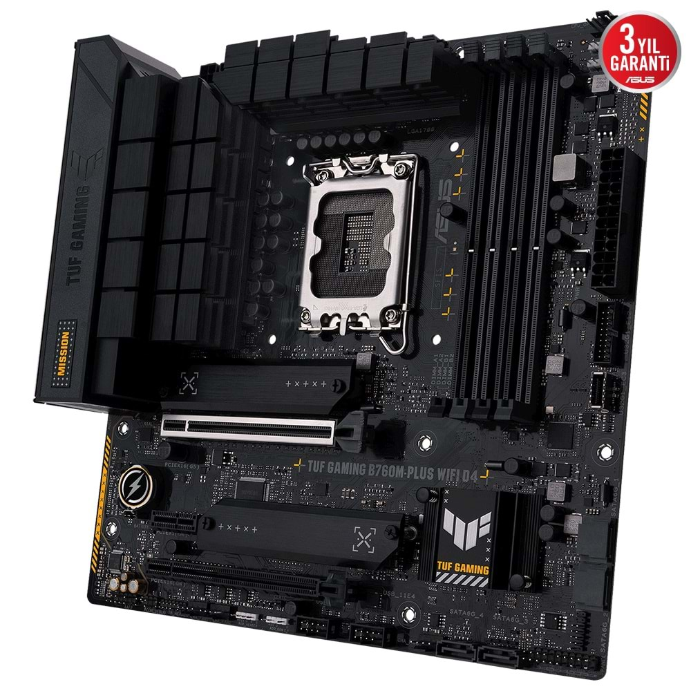 Asus TUF Gaming B760M-Plus WIFI D4 Intel B760 5333 MHz (OC) DDR4 Soket 1700 mATX Anakart