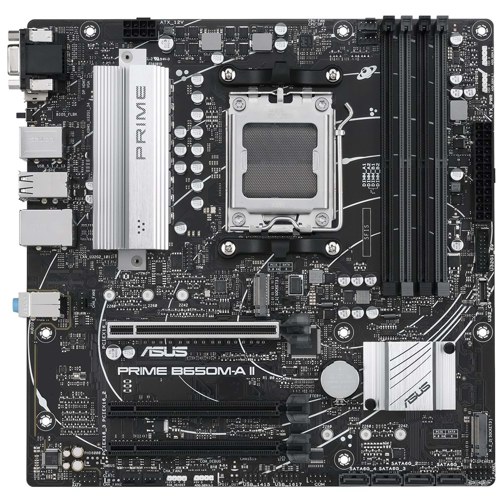Asus PRIME B650M-A WIFI II AMD B650 AM5 DDR5 Soket 6400 DP HDMI VGA 2X Anakart