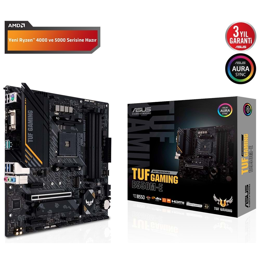 Asus TUF Gaming B550M-E AMD B550 4600 MHz (OC) DDR4 Soket AM4 mATX Anakart