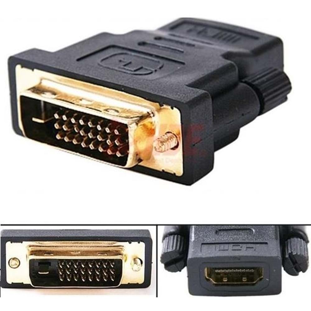 Hdmi Dişi Dvi (24+1) Erkek Çevirici Dönüşürücü Adaptör TV LCD Monitör Kasa PC Laptop