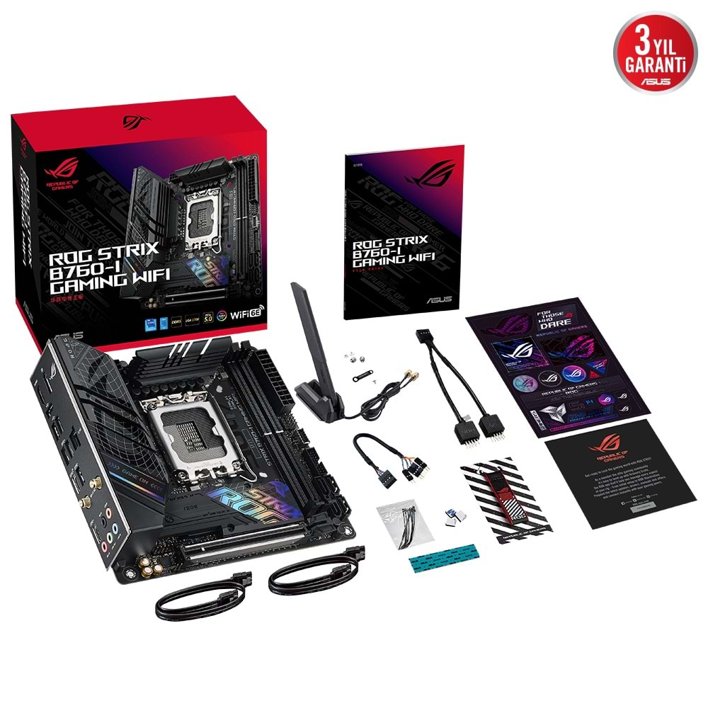 Asus ROG STRIX B760-I GAMING WIFI B760 DDR5 M.2 USB3.2 DP/HDMI PCI 4.0 1700p Anakart
