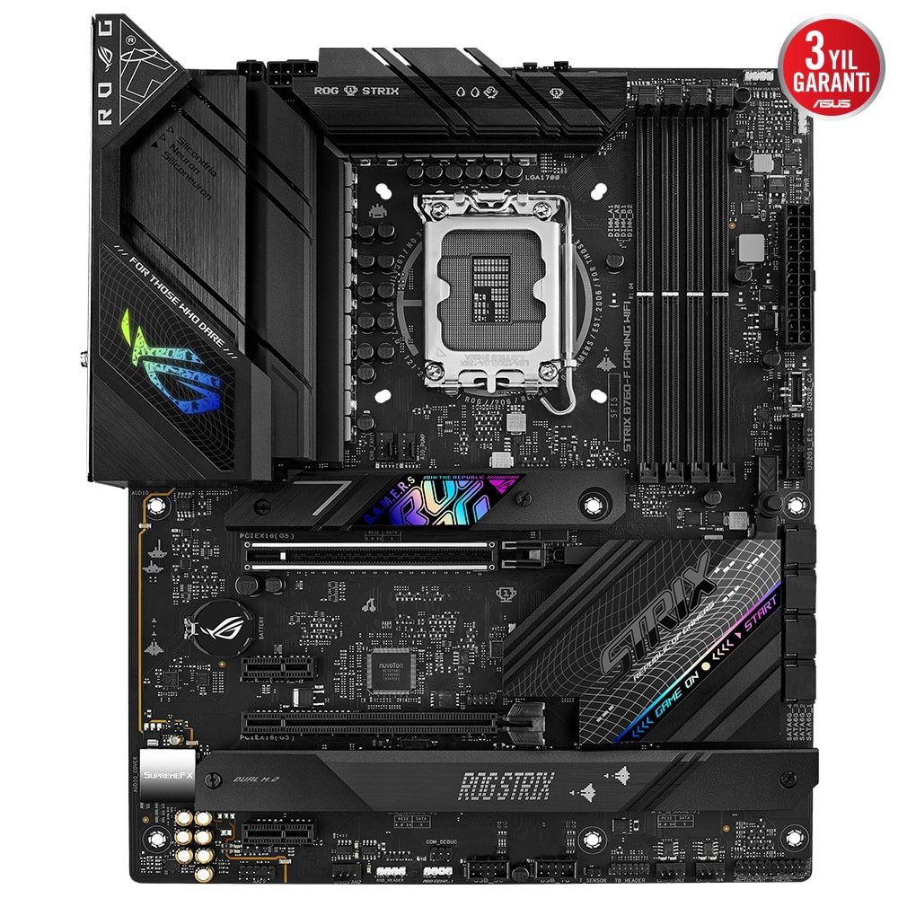 Asus ROG Strix B760-F Gaming WIFI Intel B760 7800 MHz (OC) DDR5 Soket 1700 ATX Anakart