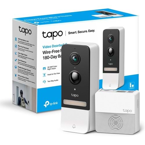 TP-Link Tapo D230S1 2K 5MP Tapo Akıllı Görüntülü Gece Görüş Destekli Kapı Zili