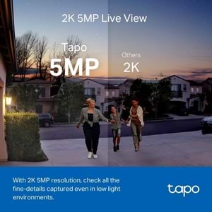 TP-Link Tapo D230S1 2K 5MP Tapo Akıllı Görüntülü Gece Görüş Destekli Kapı Zili