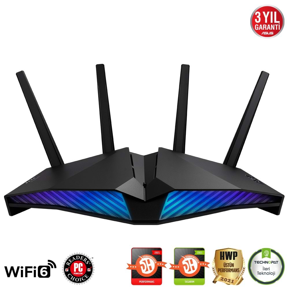 Asus DSL-AX82U Wi-Fi6 ADSL/VDSL DualBand Wi-Fi VPN 4 x Anten 4G 4x GigabitPort Firewall VPN Modem Router