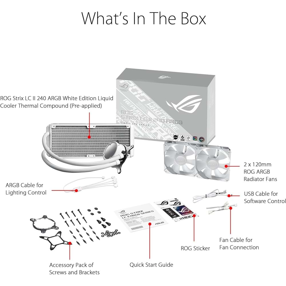Asus Rog Strix Lc II 240 Argb V3 Sıvı İşlemci Soğutucu Beyaz