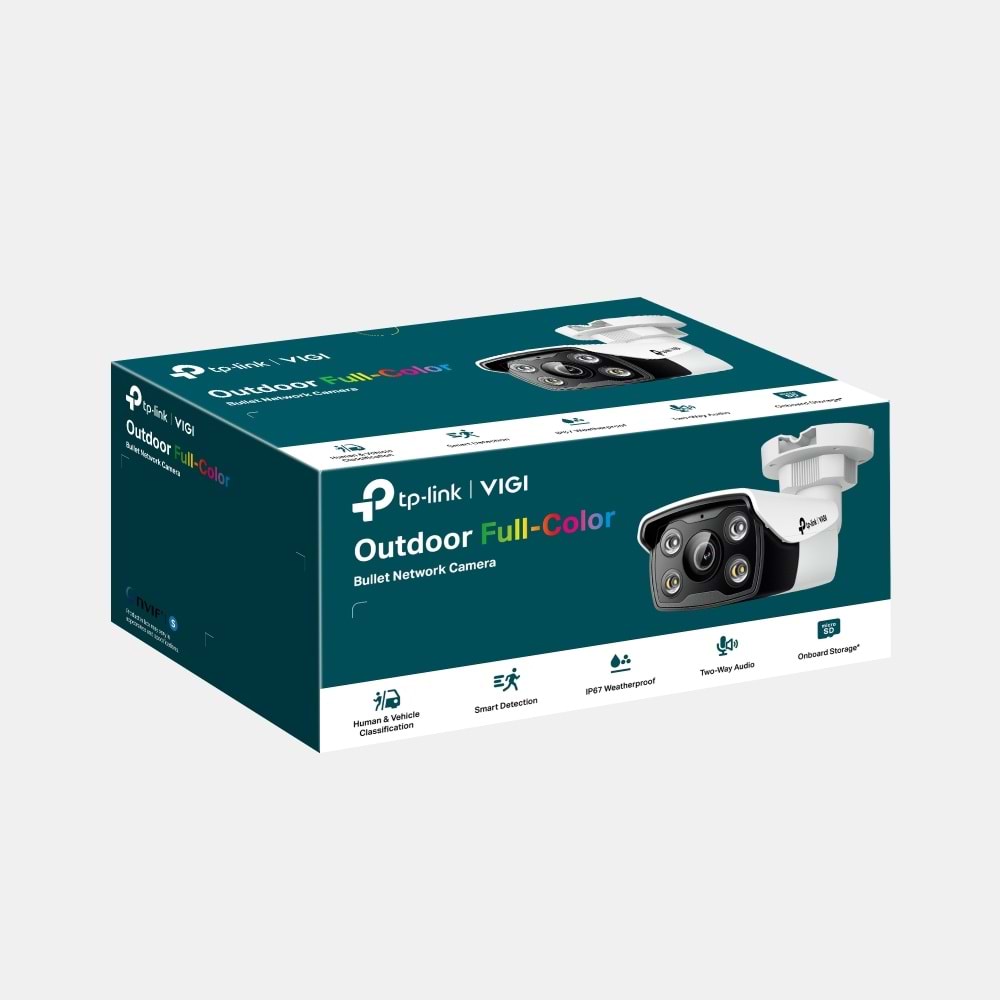 TP-Link VIGI C340 6mm 4MP Full-Color Bullet IP Kamera Çift Yönlü Ses, Akıllı Savunma