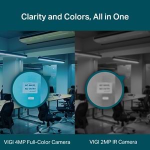 TP-Link VIGI C440 V2 4mm 4MP Full-Color Dome IP Kamera Çift Yönlü Ses, Koridor Modu