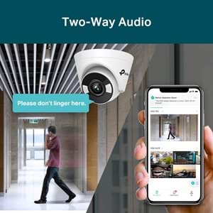TP-Link VIGI C440 V2 4mm 4MP Full-Color Dome IP Kamera Çift Yönlü Ses, Koridor Modu