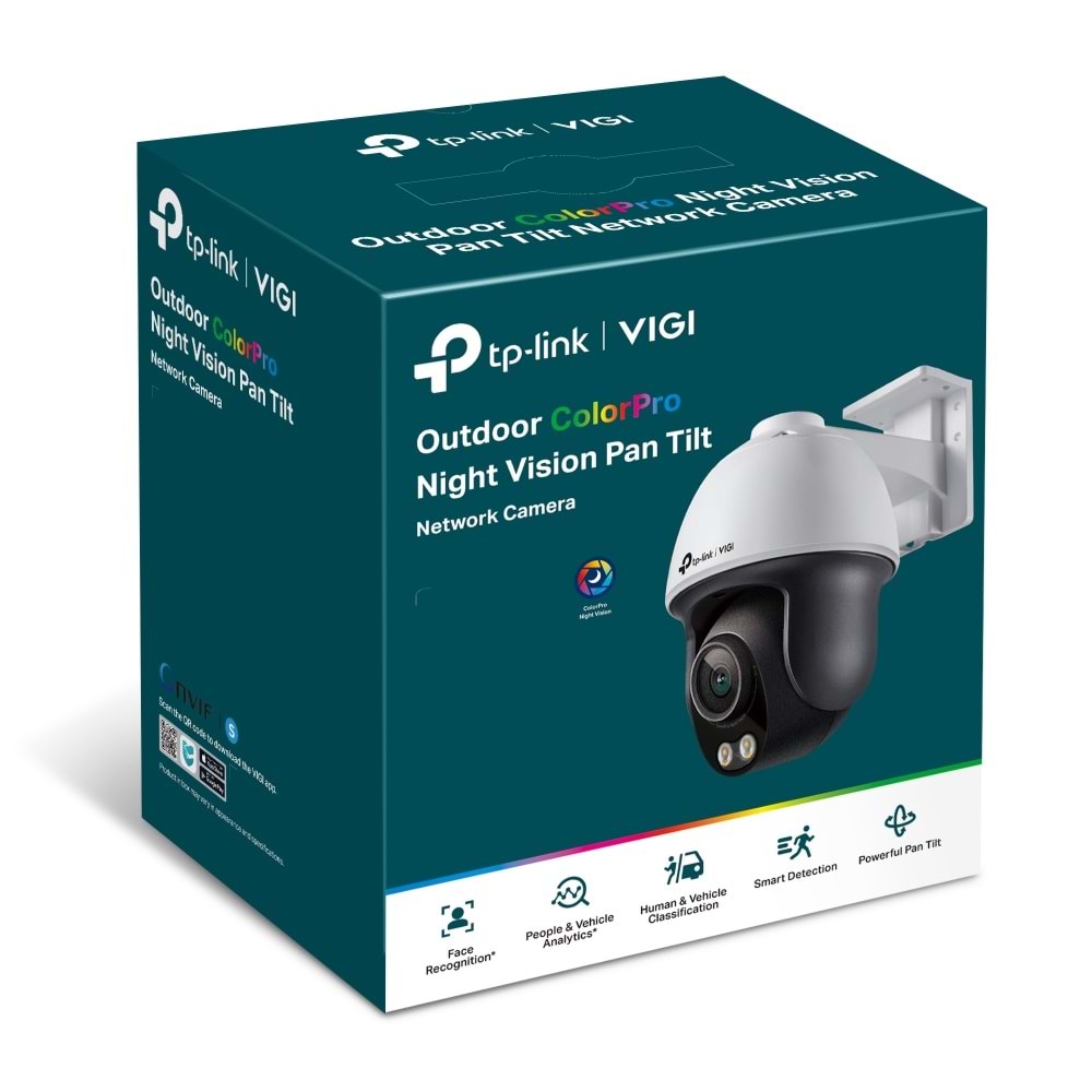TP-Link VIGI C540S 4mm 4MP AI ColorPro PT IP Kamera Renkli Gece Görüş, Çift Yönlü Ses