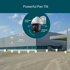 TP-Link VIGI C540S 4mm 4MP AI ColorPro PT IP Kamera Renkli Gece Görüş, Çift Yönlü Ses