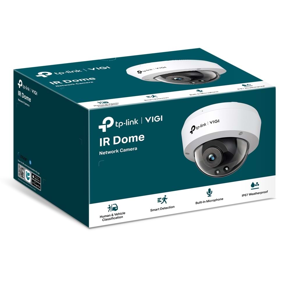 VIGI C240I V1.2 4MP 2.8mm IR LED Dome IP Güvenlik Kamerası ( IK10, Dahili Mikrofon )