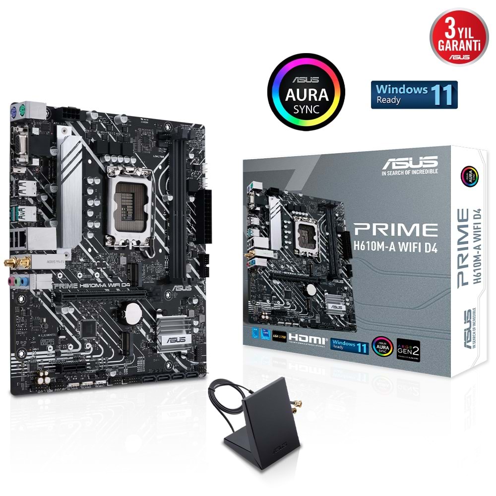Asus PRIME H610M-A WIFI D4 Intel H610 3200 MHz DDR4 Soket 1700 mATX Anakart