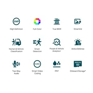 TP-Link VIGI C350 2.8mm 5MP Full-Color Bullet IP Kamera (İki Yönlü Ses, Aktif Savuma)