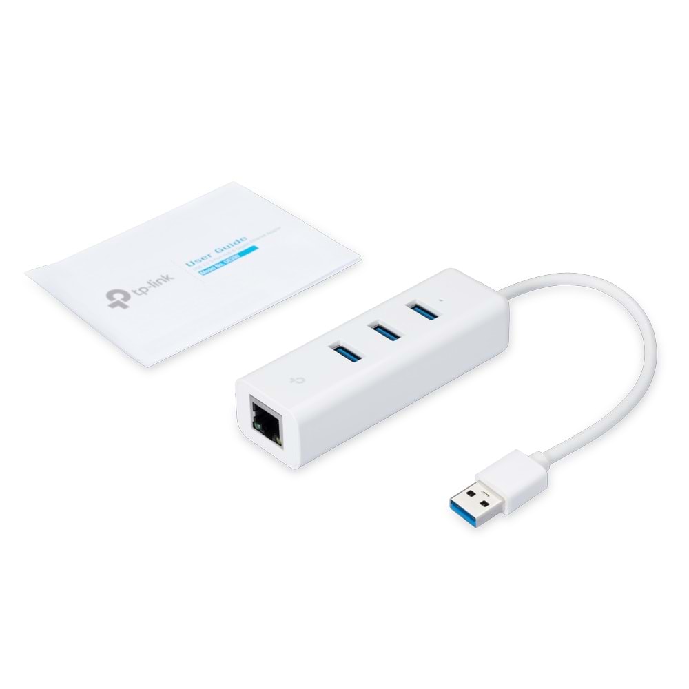 TP-Link UE330 USB 3.0 3-Port Hub ve Gigabit Ethernet Adaptör İkisi bir arada USB Adaptör