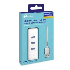 TP-Link UE330 USB 3.0 3-Port Hub ve Gigabit Ethernet Adaptör İkisi bir arada USB Adaptör