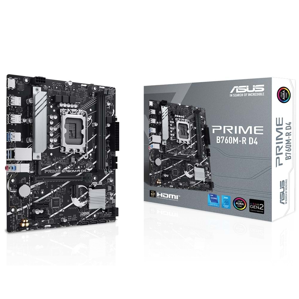 Asus PRIME B760M-R D4 Intel B760 5333 MHz (OC) DDR4 Soket 1700 mATX Anakart