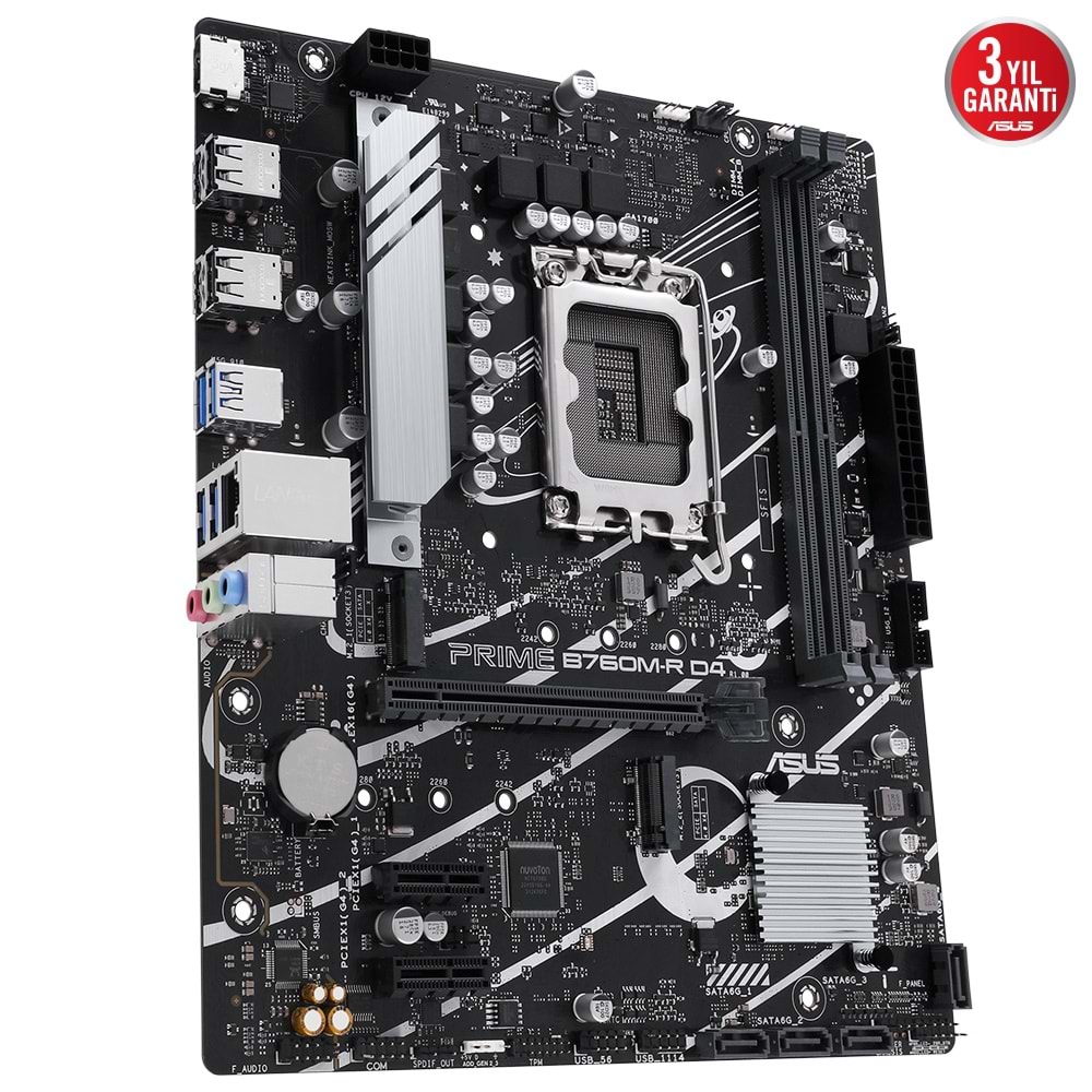 Asus PRIME B760M-R D4 Intel B760 5333 MHz (OC) DDR4 Soket 1700 mATX Anakart