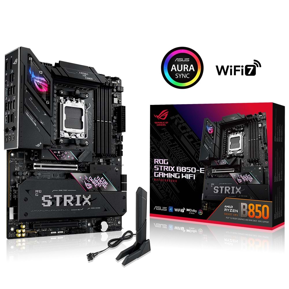 Asus ROG STRIX B850-E GAMING WIFI AMD B850 8000 MHz (OC) DDR5 Soket AM5 ATX Anakart