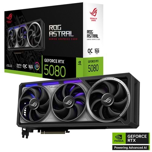 Asus ROG-ASTRAL-RTX5080-O16G-GAMING 16GB 256Bit GDDR7 DP/HDMI PCI 5.0 Ekran Kartı