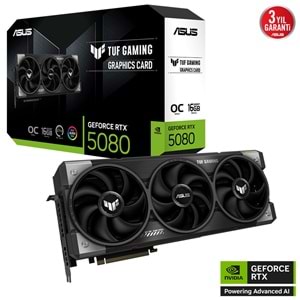 Asus TUF-RTX5080-O16G-GAMING 16GB 256Bit GDDR7 DP/HDMI PCI 5.0 Ekran Kartı