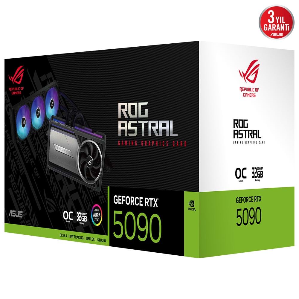 Asus ROG-ASTRAL-LC-RTX5090-O32G-GAMING 32GB 512Bit GDDR7 DP/HDMI PCI 5.0 Ekran Kartı
