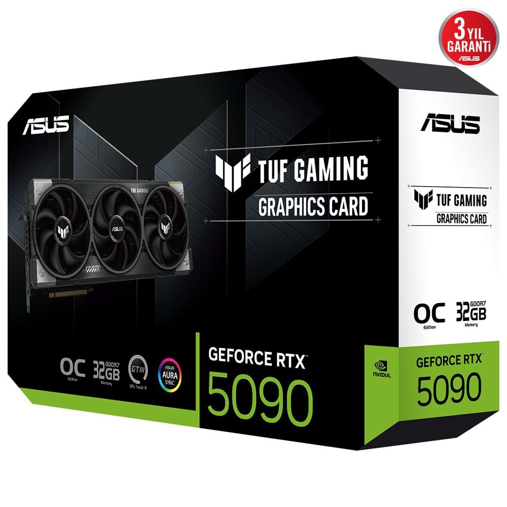 Asus TUF-RTX5090-O32G-GAMING 32GB 512Bit GDDR7 DP/HDMI PCI 5.0 Ekran Kartı