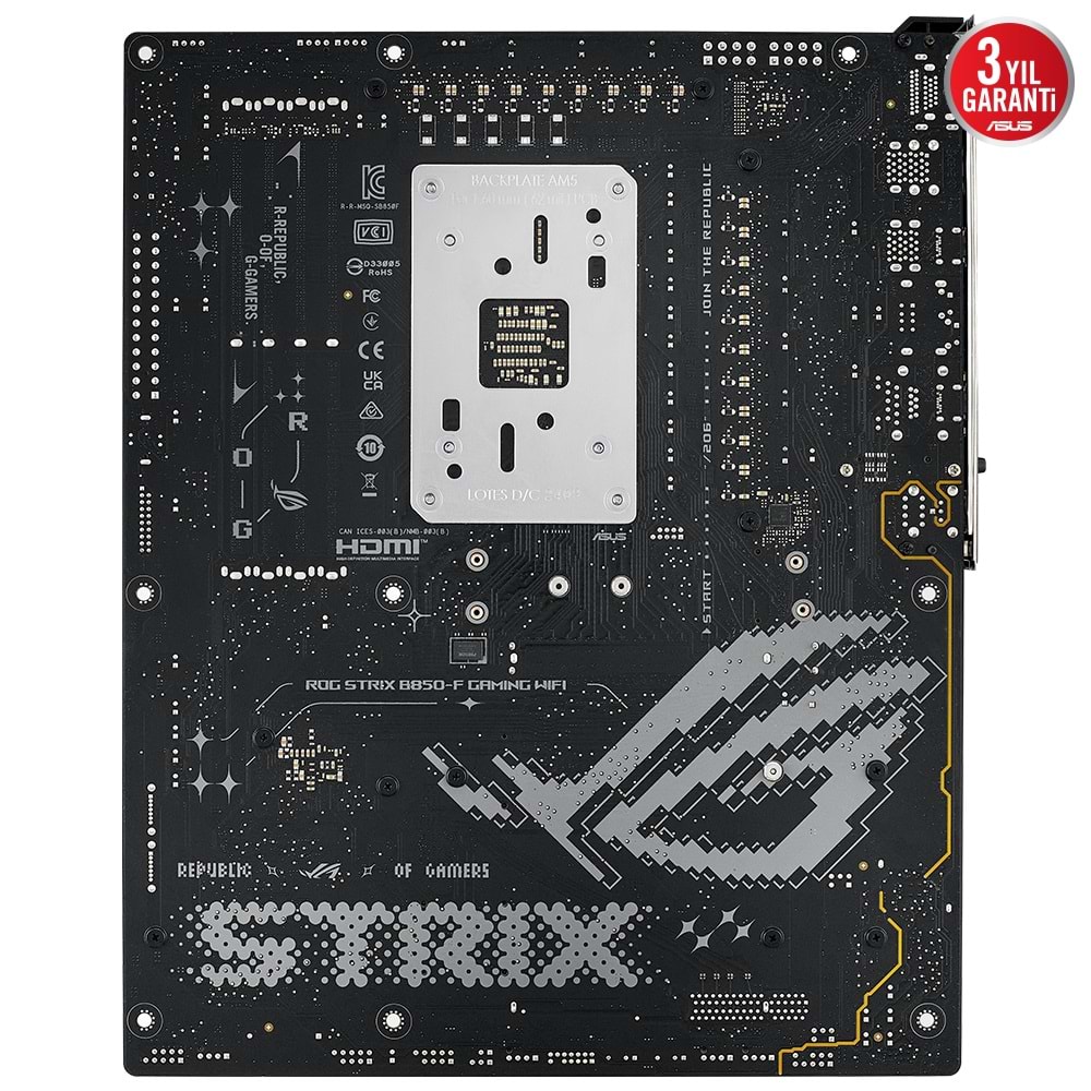 Asus ROG STRIX B850-F GAMING WIFI Amd B850 Am5 Ddr5 8000 Dp Hdmı Anakart