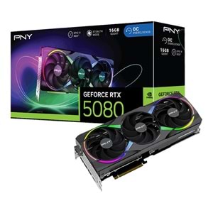 PNY GeForce RTX5080 ARGB 16GB Overclocked GDDR7 256Bit VCG508016TFXXPB1-O Gaming Oyuncu Ekran Kartı