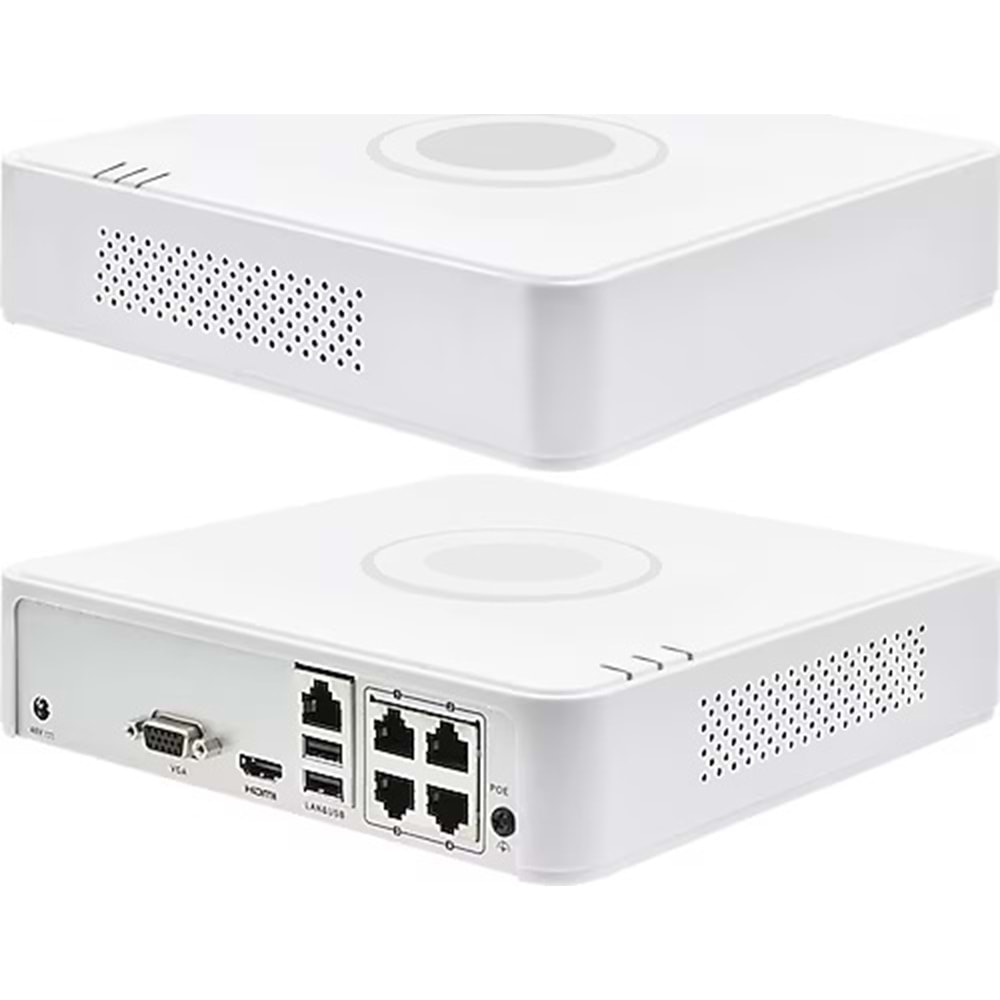 Hikvision DS-7104NI-Q1/4P 4 Kanal 1 SATA H.265+ POE NVR Kayıt Cihazı