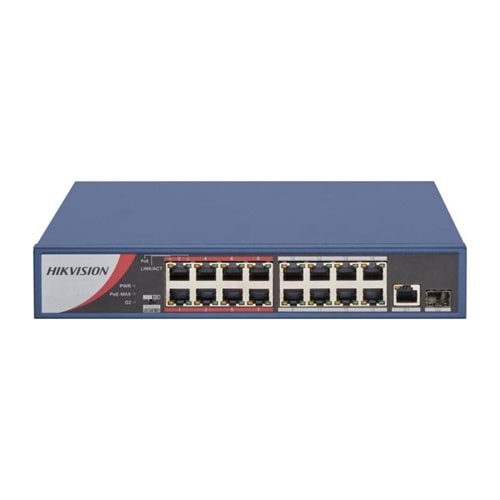 Hikvision DS-3E0318P-E/M(B) 16 Port PoE (130W) 10/100Mbps + 1xGB,1xSFP Uplink Switch