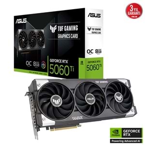 Asus TUF-RTX5060TI-O8G-GAMING 8GB 128Bit GDDR7 DP/HDMI PCI 5.0 Ekran Kartı