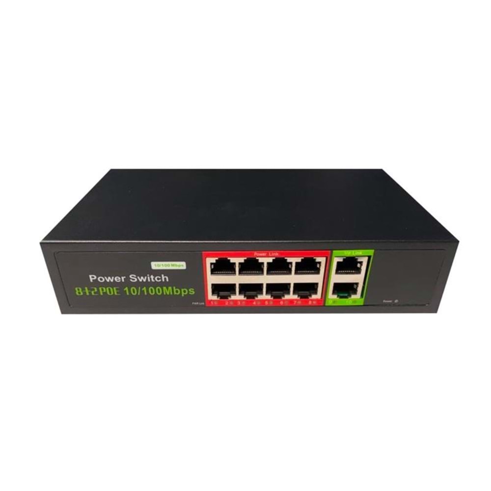 Uranium POE-8002-96W 8 Port 10/100 + 2 Port 10/100 RJ45 Uplink POE Switch