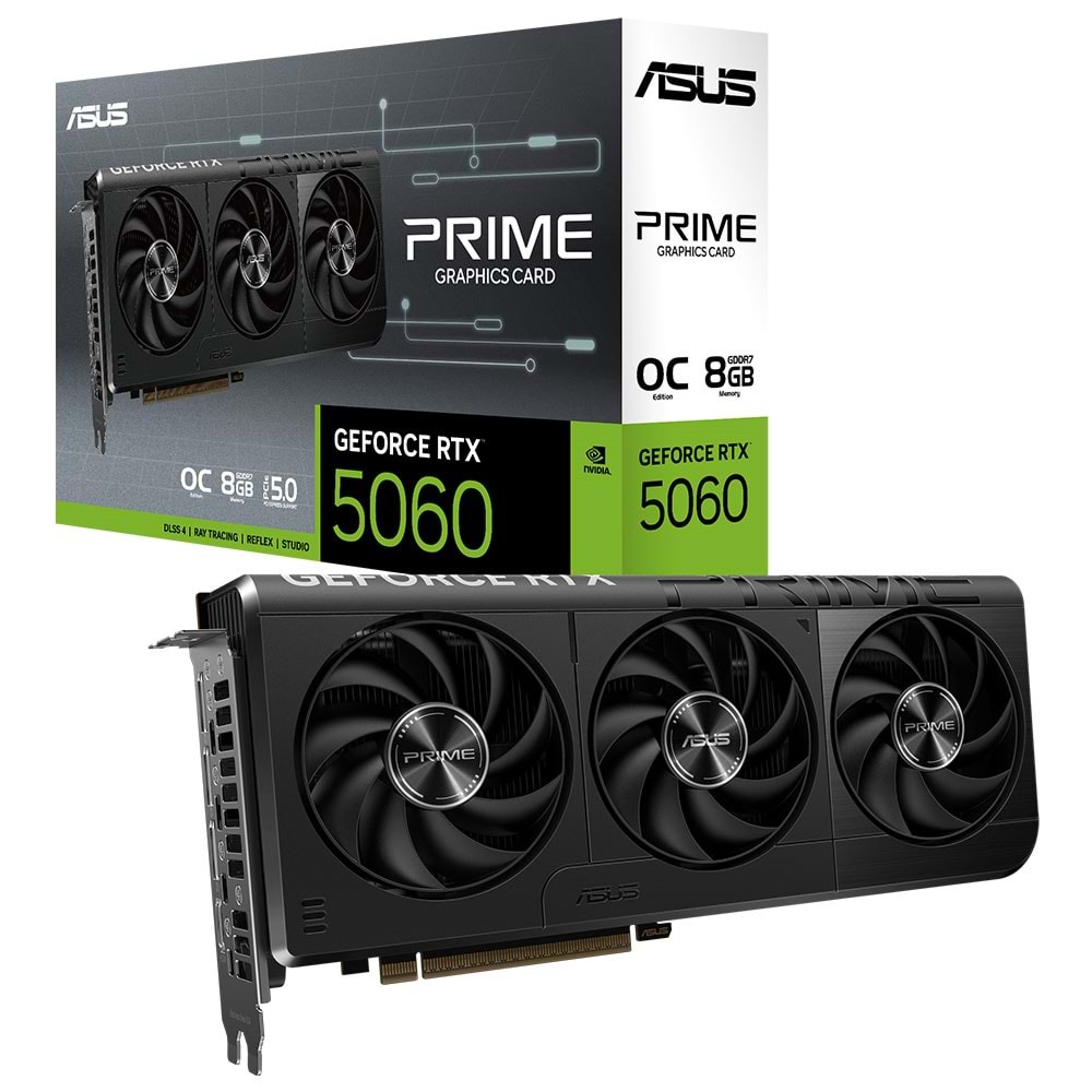 Asus PRIME-RTX5060-O8G 8GB 128Bit GDDR7 DP/HDMI PCI 5.0 Ekran Kartı