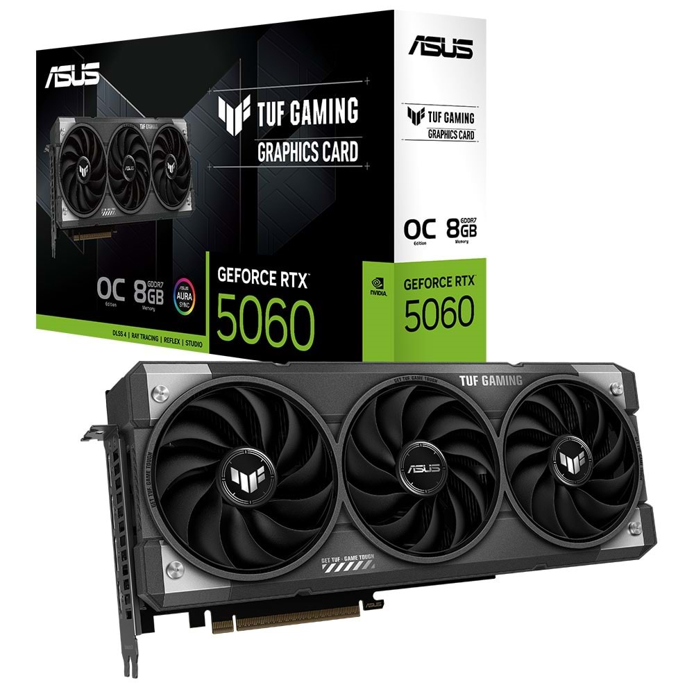 Asus TUF-RTX5060-O8G-GAMING 8GB 128Bit GDDR7 DP/HDMI PCI 5.0 Ekran Kartı