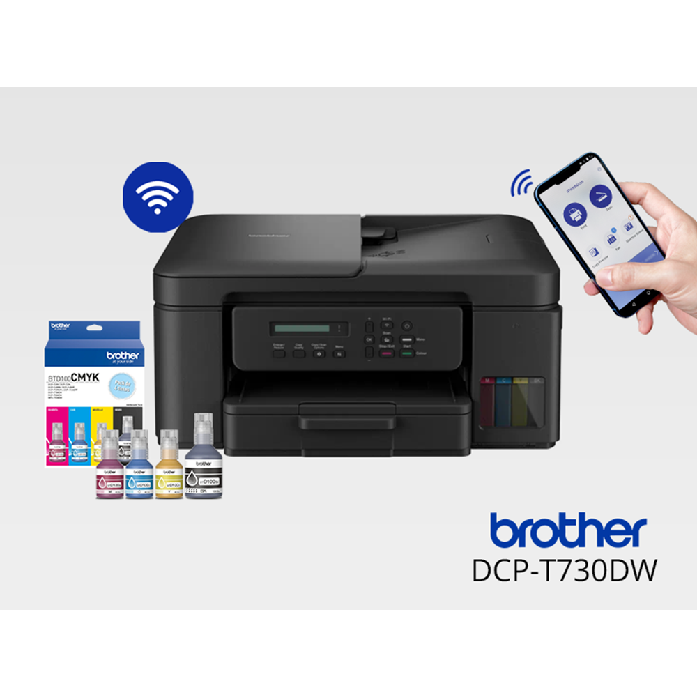 Brother DCP-T730DW Fotokopi, Tarayıcı, Renkli Mürekkep Tanklı Yazıcı Wi-Fi