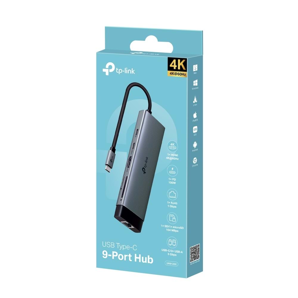 TP-Link UH9120C USB Type-C 9'u 1 arada Hub