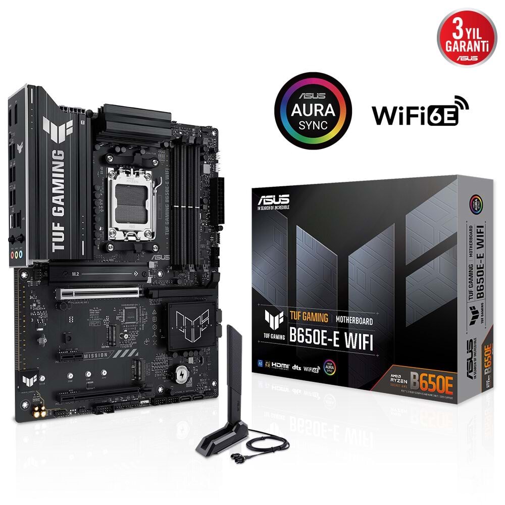 Asus Tuf Gamıng B650e-e Wıfı Amd B650 Am5 Ddr5 8000 Dp Hdmı 3x M2 Anakart