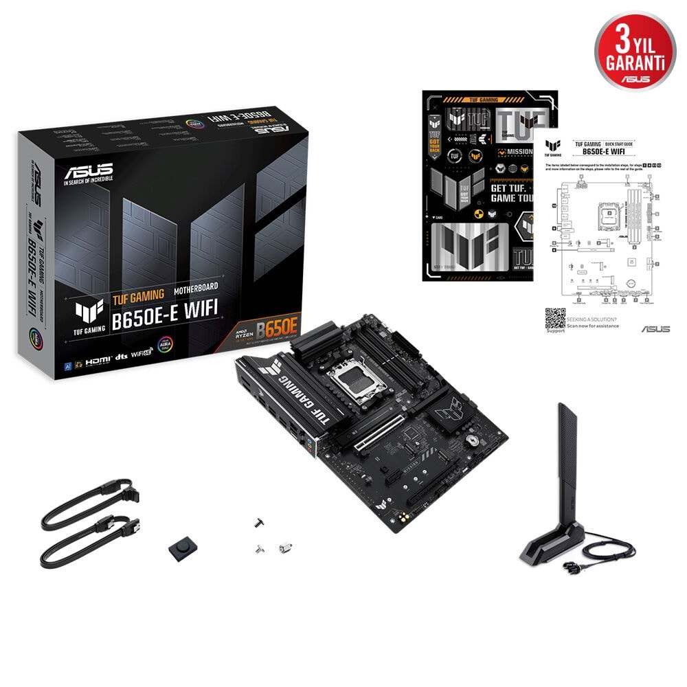Asus Tuf Gamıng B650e-e Wıfı Amd B650 Am5 Ddr5 8000 Dp Hdmı 3x M2 Anakart